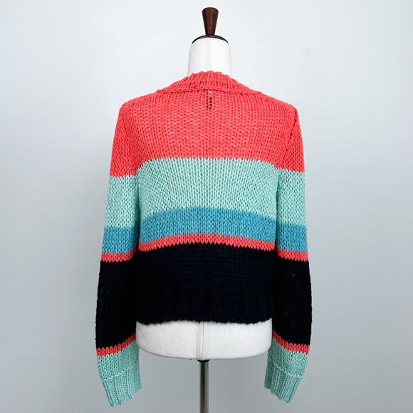Marc Cain Colorblock Knit Cotton Alpaca Crewneck Sweater - Picture 7 of 12